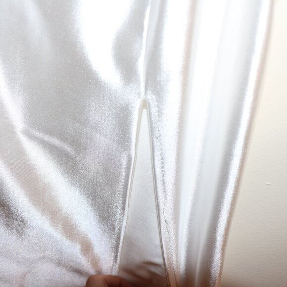 WHITE SATIN STRAP DRESS - Picture 5 of 11